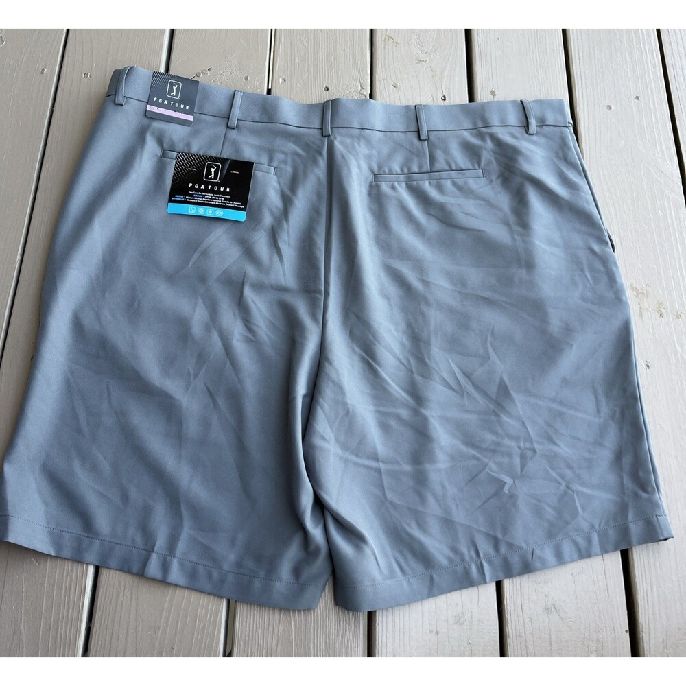 PGA Tour Men's Golf Shorts Grey UPF 50 DriFlux Motion-Flux Size 50 Inch Waist